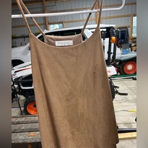 Brown suede tank top